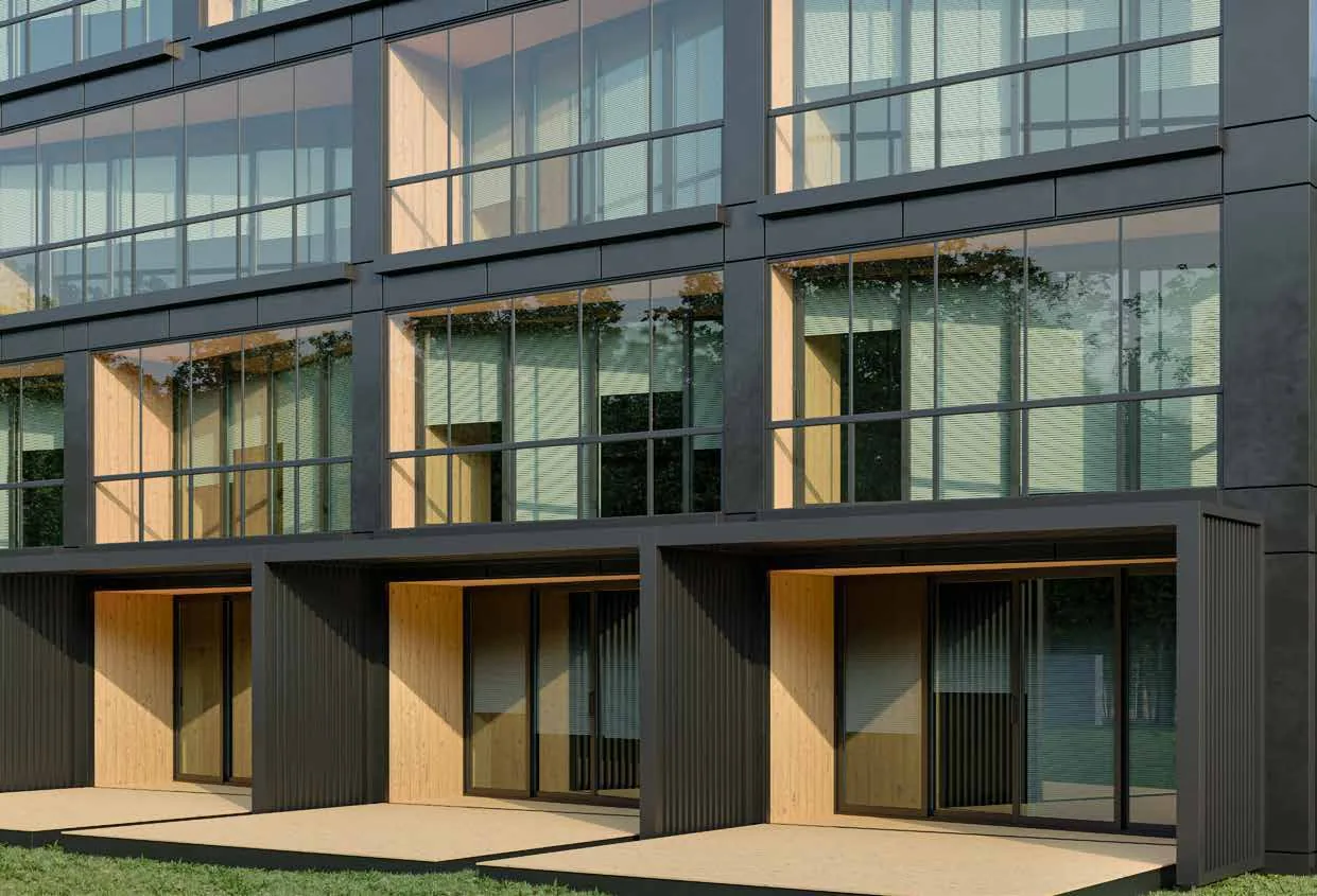 Isıcamlı balkon korkuluğu ile kapalı cephe görünümü